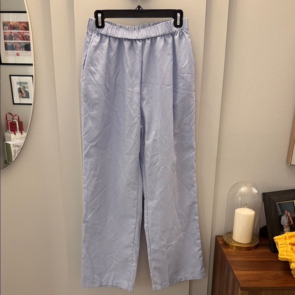 Light Blue Striped beach Pants
